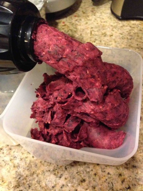 berry sorbet! the omega turns blueberries and raspberries into a...