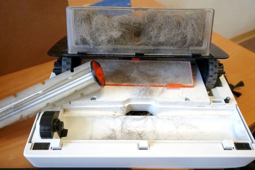 neato botvac d75 - cleaning out the neato d75 after our pet hair test. a large portion...