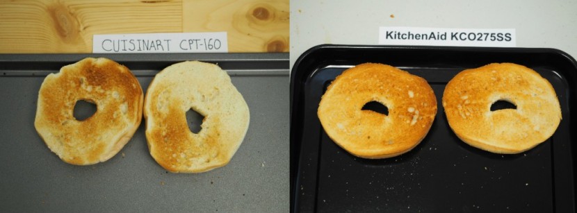 toaster - we much prefer the bagels made in a toaster oven (right) to those...
