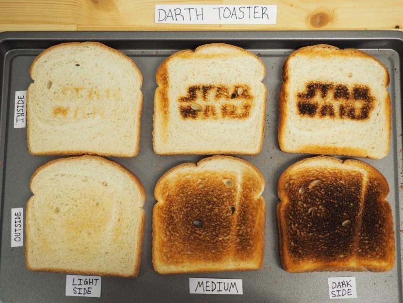 uncanny brands star wars darth vader toaster - darth actually toasts quite evenly across the face of toast, with...