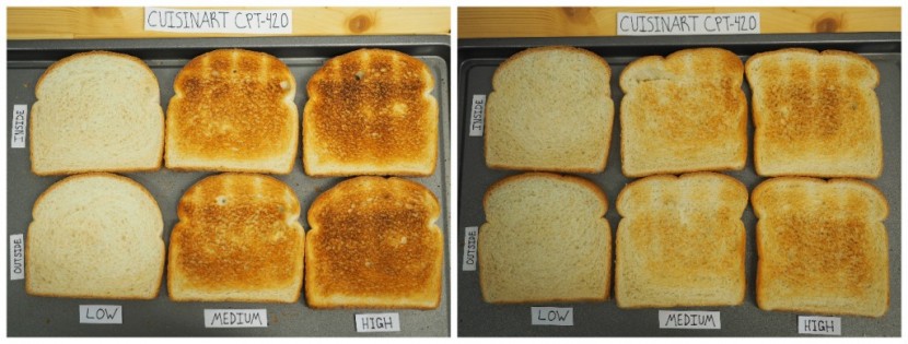 cuisinart touch to toast leverless 2-slice cpt-420 - the cpt-420 was fairly inconsistent between cycles during out testing.
