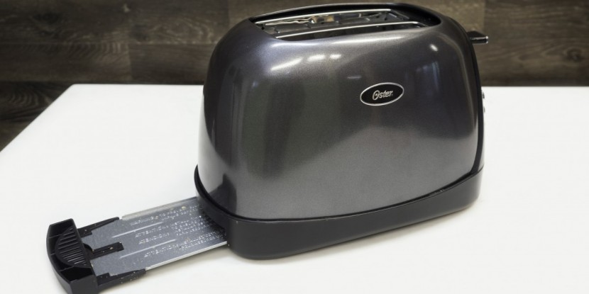 oster jelly bean 2-slice - the jelly bean's crumb tray is easy to remove, but is inconveniently...