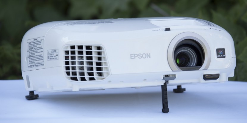 epson powerlite home cinema 2040 - the powerlite has a long front leg that is adjustable with the push...