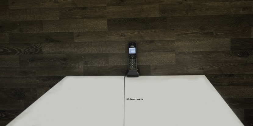 panasonic kx-tgf382m - the tgf-382m handset 6' away from the camera. this model was a...