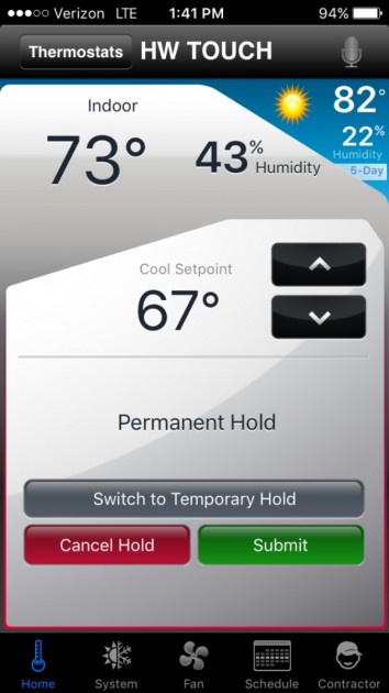 honeywell wifi smart - the honeywell app is simple, but effective.