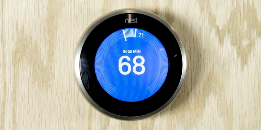 the nest shows the current temperature, desired temperature, and...