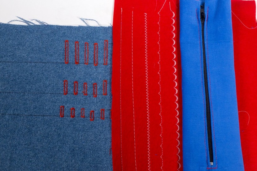 sewing machine - here you can see the 4 stitches that made up most of our sewing:...