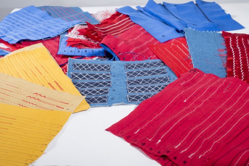 sewing machine - some of our sewing test swatches to compare the stitches produced bv...