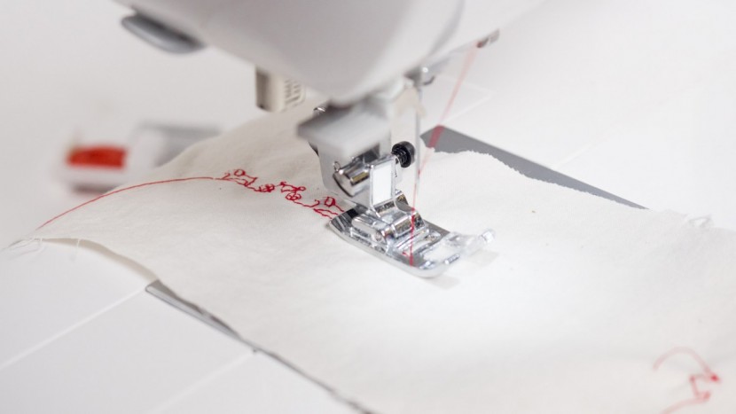 sewing machine - automatic sewing on the 9960 using its library of decorative stitches.