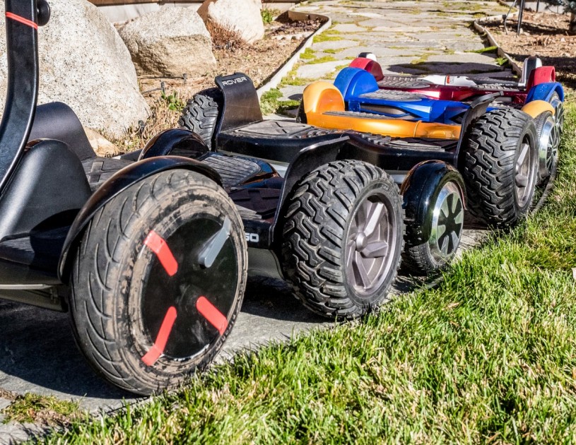 hoverboard - some of the different wheel sizes and types on the different models...