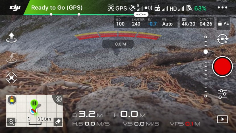 dji phantom 4 - the interface of the dji go app can feel a bit crowded, but swiping...