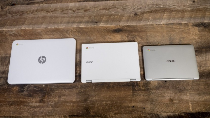 asus flip c101pa - the flip (right) is the smallest and most portable model we tested.