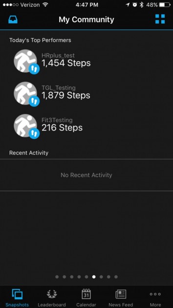 garmin vivosmart hr+ - the step leaderboards on the garmin app.