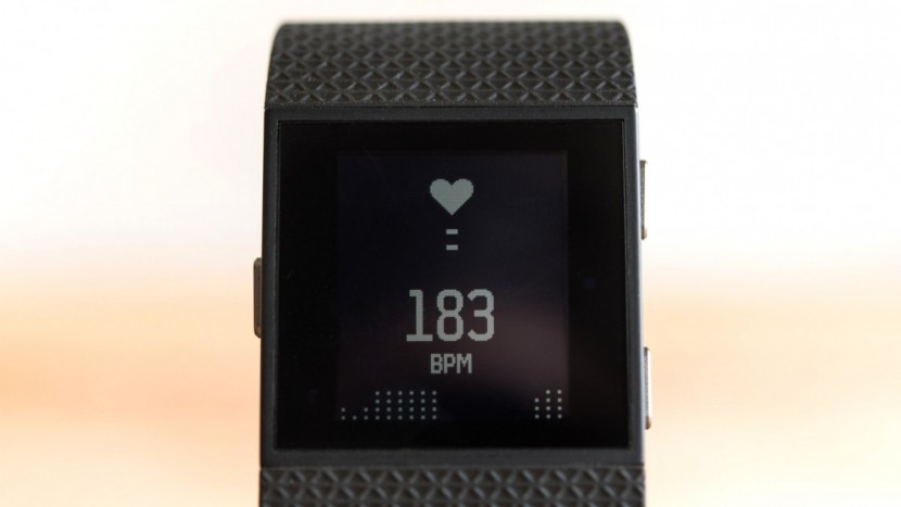 fitbit surge - the heart rate display on the surge.