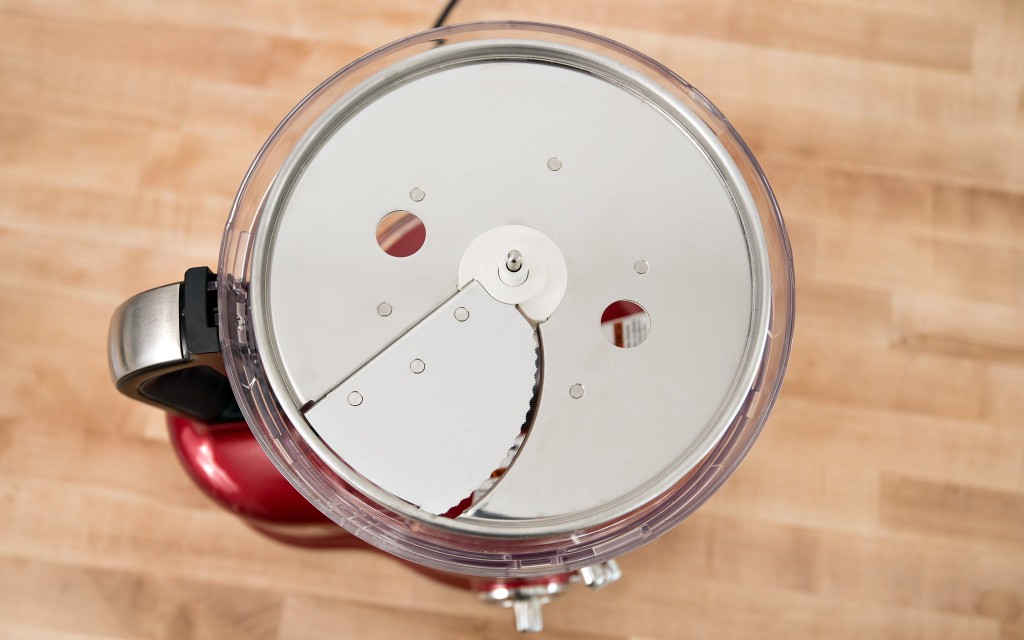 kitchenaid pro line 16-cup - the kitchenaid pro line set up with its slicing blade.