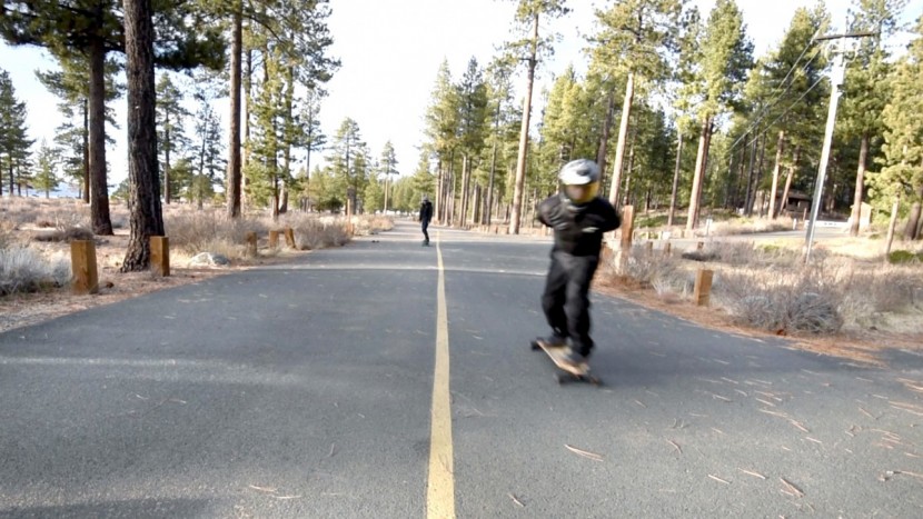 electric skateboard - our lead tester rode the evolve gt to victory in the drag race.
