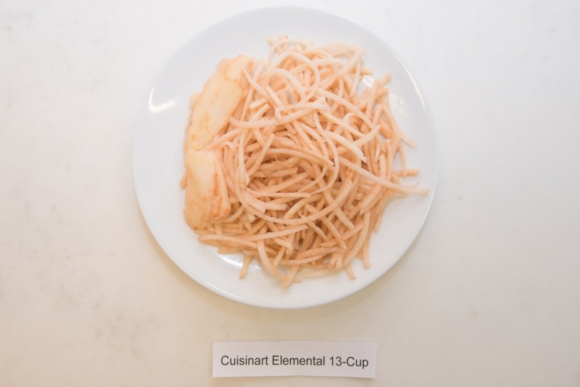 cuisinart elemental 13-cup - this model produced excellent quality shredded potatoes.