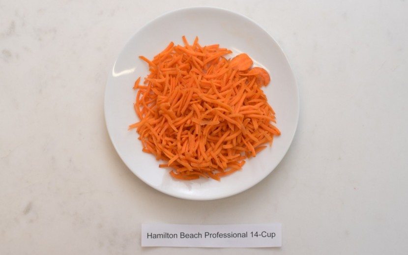 hamilton beach professional 14-cup - surprisingly, the shredded carrots were fantastic, close to the...