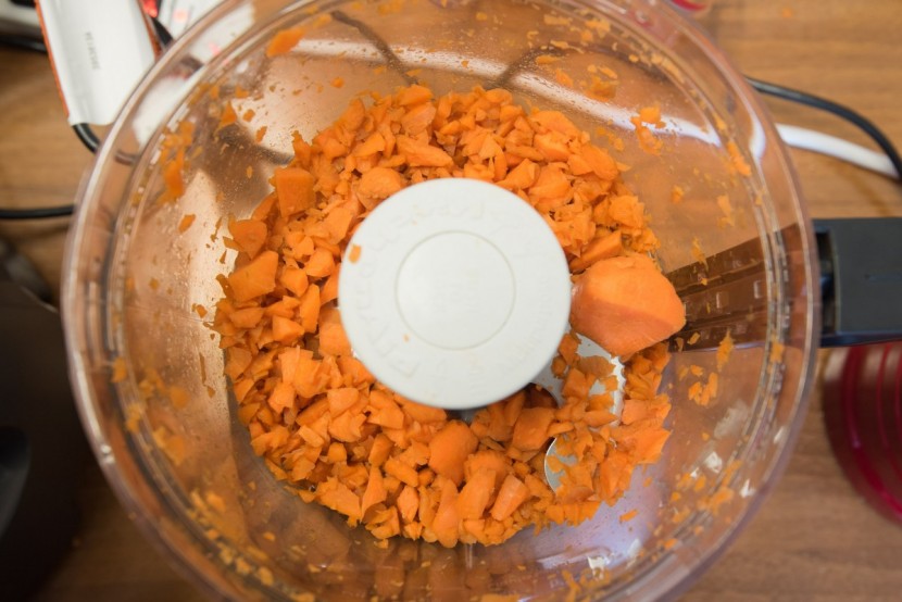 kitchenaid 9-cup - the larger chunk on the right side of the bowl bogged down this...