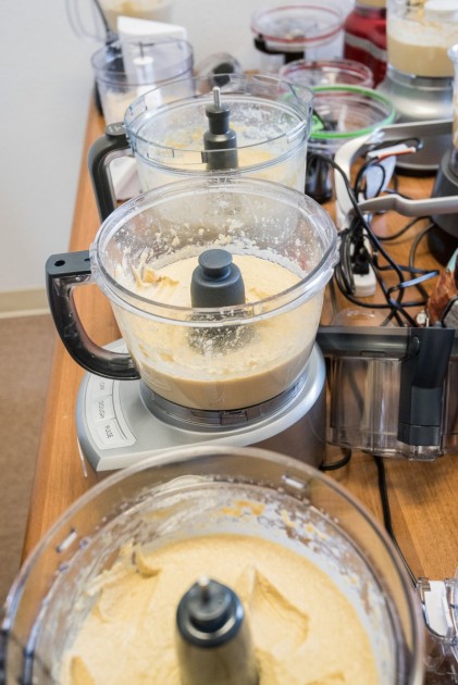 food processor - our panel of tasters sample the hummus made by each machine to...
