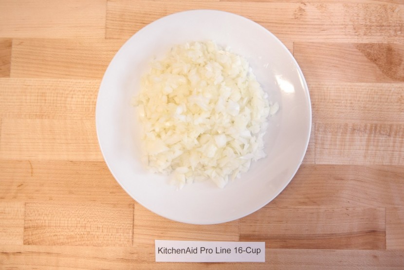 kitchenaid pro line 16-cup - only a few larger chunks escaped being chopped by the kitchenaid pro...