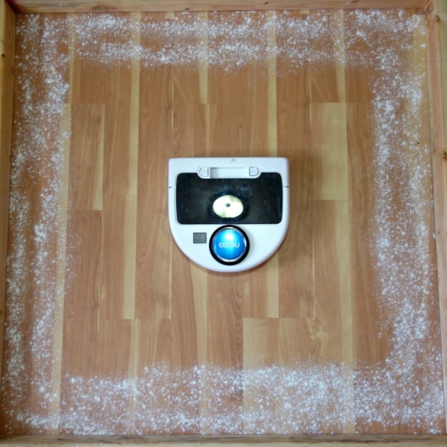 the neato d75 ready to start the corners and edges test.