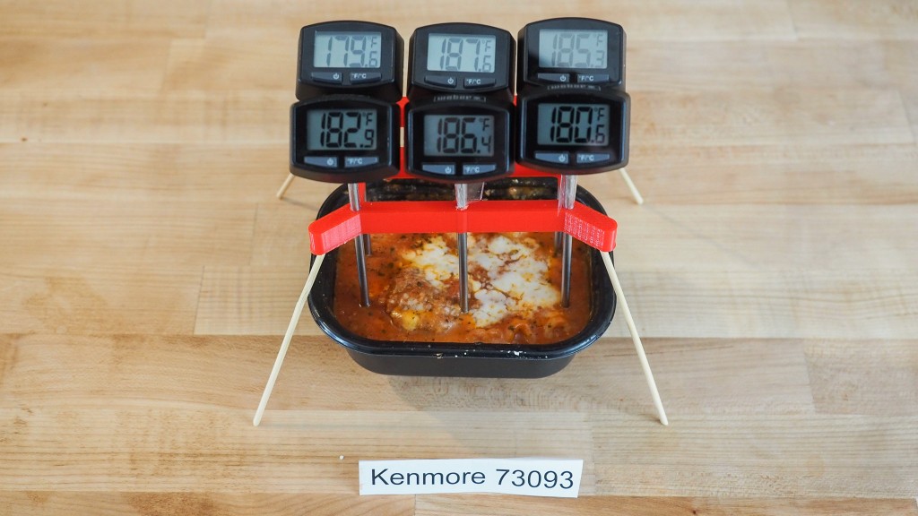 kenmore 73773 - the kenmore did a fantastic job at heating up a small frozen lasagna.