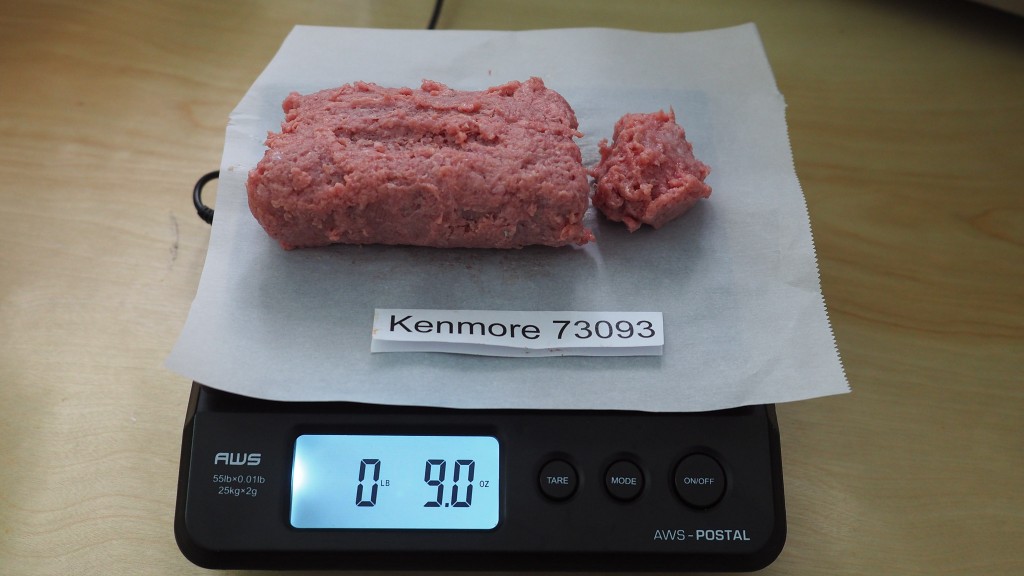 kenmore 73773 - the remaining semi-frozen section of the 1 lb roll after defrosting...