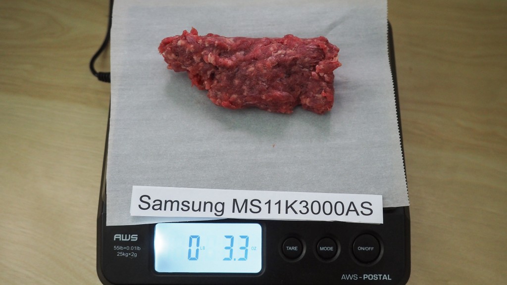 samsung ms11k3000as - only this small amount remained slightly frozen after defrosting in...
