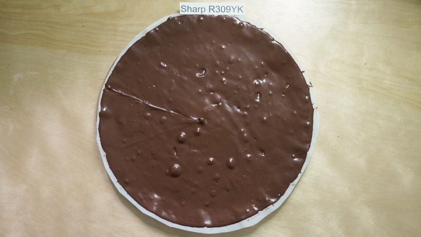 sharp zr309yk - the chocolate was totally melted and not burnt in the heat map.