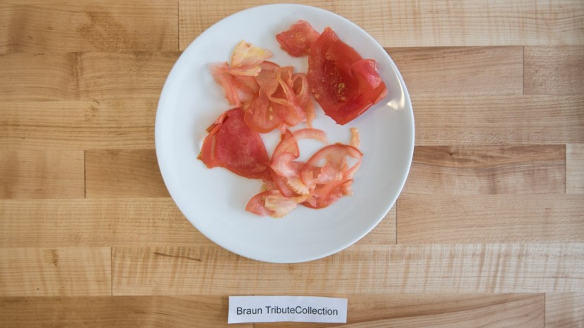 the braun completely obliterated the tomatoes when slicing.