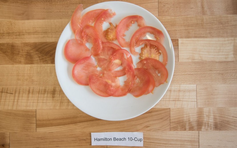 the hamilton beach partially destroyed the tomatoes when slicing them.