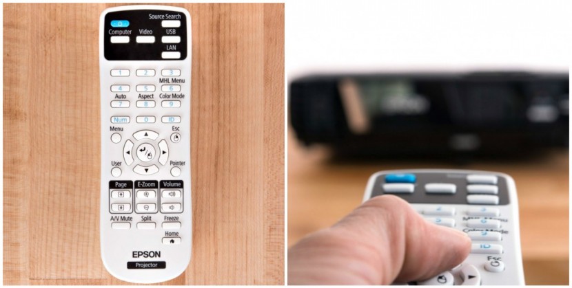 epson pro ex9220 - the ex9220&#039;s remote feels a bit small and crowded, a common problem...