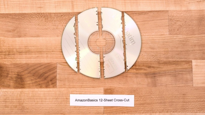 amazon basics 12-sheet cross-cut - shredding a cd into 4 pieces is plenty of security for the vast...