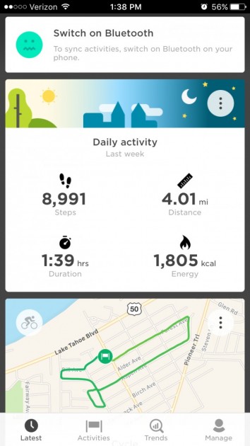 som basic stats from your workout displayed by the tomtom app.