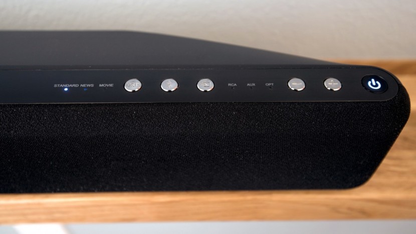 amazon basics 2.1 channel - the amazonbasics&#039; controls are simple and indicate which sound mode...