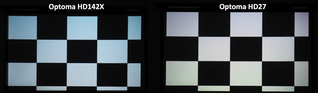 optoma hd27 - when in a bright room the hd27 can lend a blue tint to white areas...