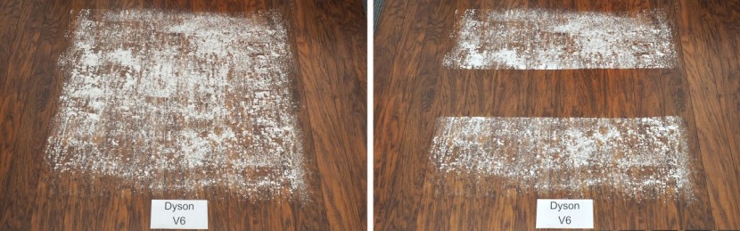 dyson v6 - the v6 by dyson did an excellent job at collecting flour from the...