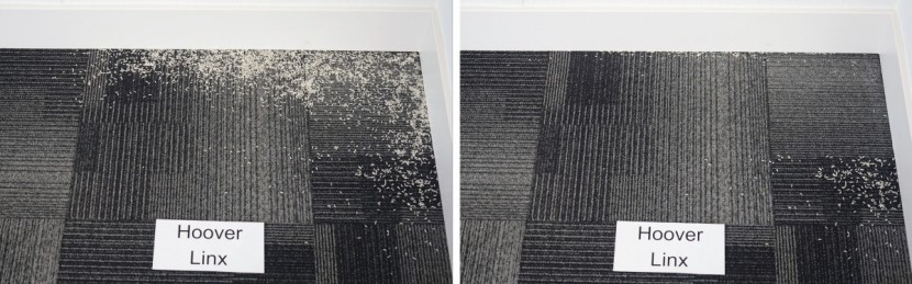 hoover linx bh50010 - the linx left behind plenty of rice along the edges.