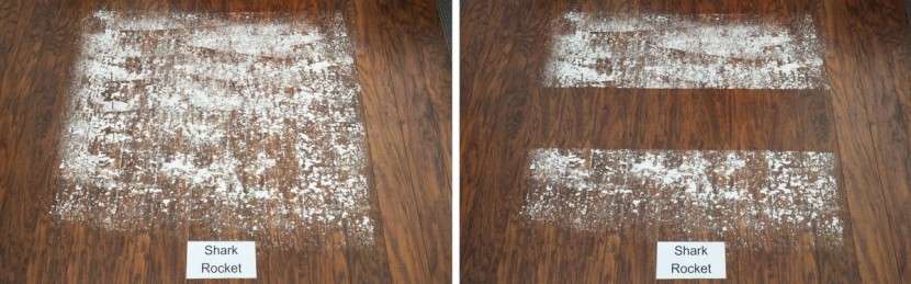 shark rocket duoclean - the rocket even extracted flour from the cracks between boards.