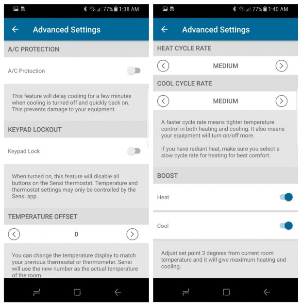 sensi touch wifi - for more advanced users, there are a plethora of settings that you...