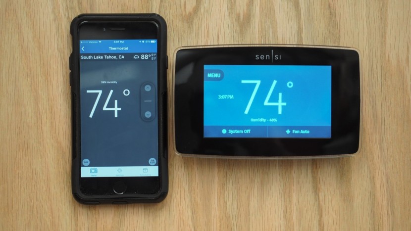 sensi touch wifi - the layout of the app mirrors the device itself.