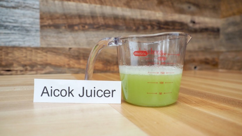 aicok slow masticating juicer - the aicok had a below average yield for celery and cucumber juice...