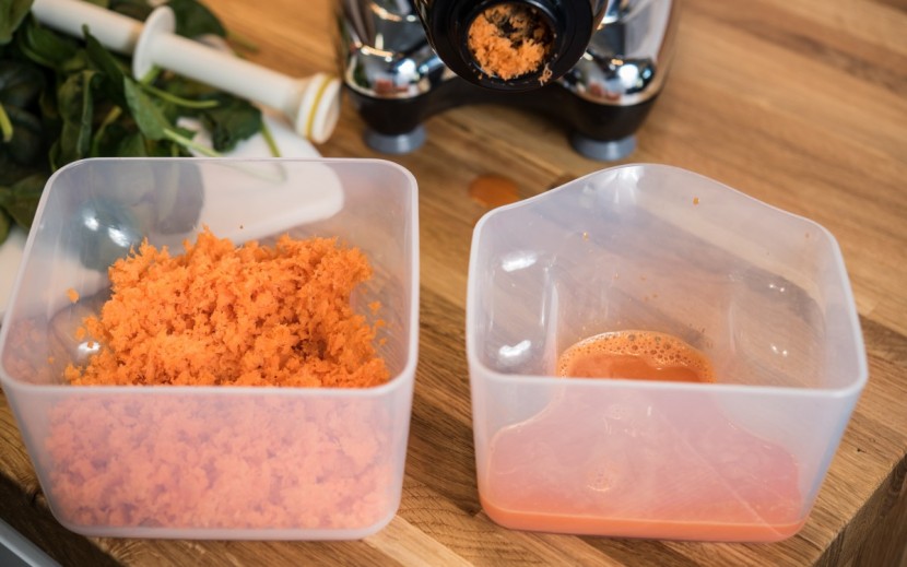 juicer - look at how much pulp is produced compared to the amount of carrot...