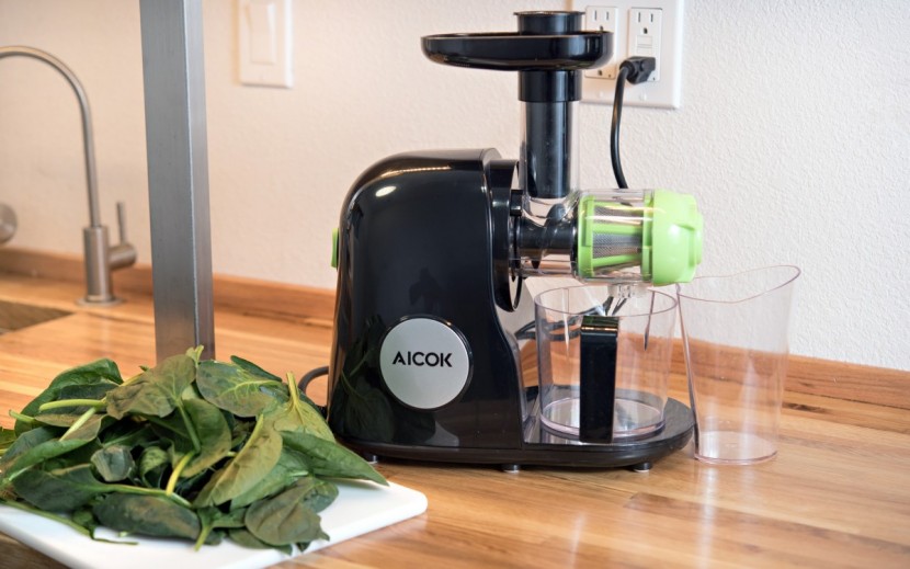 aicok slow masticating juicer - tying for second overall for leafy greens was the aicok.