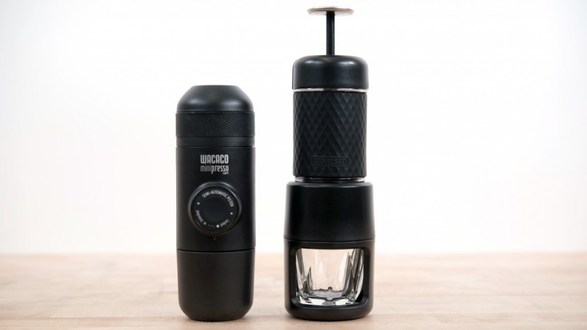 wacaco minipresso gr - the wacaco (left) is more portable than the staresso (right).