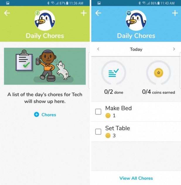 garmin vivofit jr. 2 - parents can set up a chore list in the app.