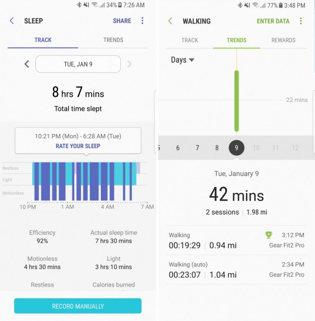 samsung gear fit2 pro - this tracker can automatically track your sleep and exercises, like...