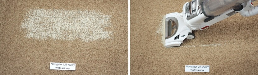 shark navigator lift-away professional - the navigator left a bit of residual flour behind, even though the...