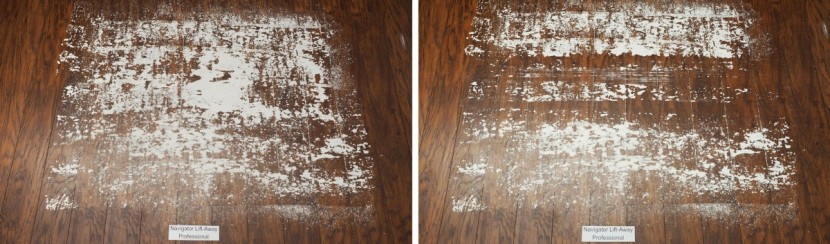 shark navigator lift-away professional - there was tons of flour left behind after the navigator made its pass.